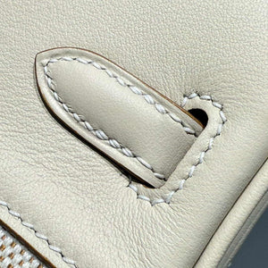 Hermes Birkin Tote Bag Swift leather with canvas 286018 - Gold / 25cm - View 6