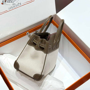 Hermes Birkin Tote Bag Swift leather with canvas 286020 - Gold / 25cm - View 12