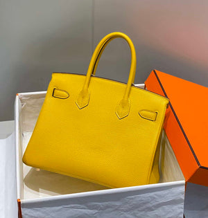 Hermes Birkin Tote Bag Togo Leather 28603 Amber Yellow - 25cm - View 2