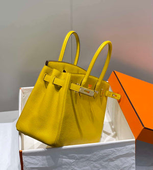 Hermes Birkin Tote Bag Togo Leather 28603 Amber Yellow - 25cm - View 4