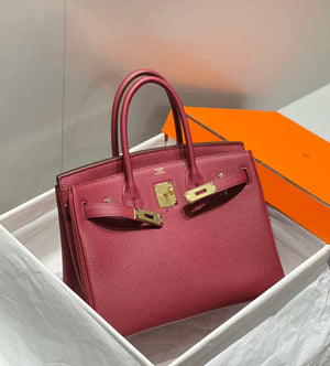 Hermes Birkin Tote Bag Togo Leather 28604 Bordeaux Red - 25cm - View 3