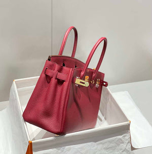 Hermes Birkin Tote Bag Togo Leather 28604 Bordeaux Red - 25cm - View 4