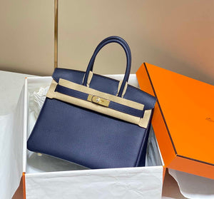 Hermes Birkin Tote Bag Togo Leather 28605 Navy Blue - 25cm - View 1