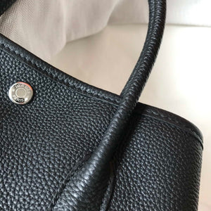 Hermes Black Togo leather Garden Party 30cm Bag Machine sewing H239053 - Default Title - View 4