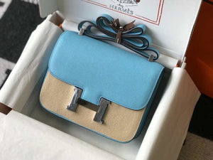 Hermes Constance Shoulder Bags Epsom Leather Silver H28418 - 18CM - View 1