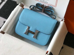 Hermes Constance Shoulder Bags Epsom Leather Silver H28418 - 18CM - View 2