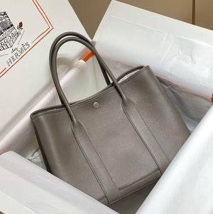Hermes Dark Gray Togo Medium Garden Party 36cm Bag H239059 - Default Title - View 1