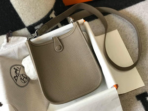 Hermes Evelyne Bag Designer Hermes Mini Crossbody Real Bag 20423 Gray - Default Title - View 2
