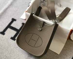 Hermes Evelyne Bag Designer Hermes Mini Crossbody Real Bag 20423 Gray - Default Title - View 3