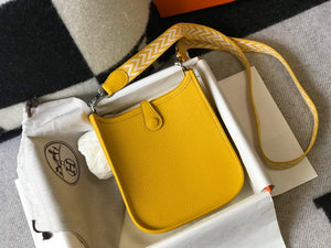Hermes Evelyne Bag Designer Hermes Mini Crossbody Real Bag 20426 Yellow - Default Title - View 2