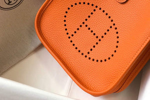 Hermes Evelyne Bag Designer Hermes Mini Crossbody Real Bag 20428 Orange - Default Title - View 4