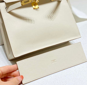 Hermes Evercolor Kelly Danse II 22cm Leather Crossbody Bag H20366 White - Default Title - View 7