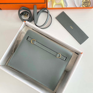 Hermes Evercolor Kelly Danse II 22cm Leather Crossbody Bag H20368 Gray - Default Title - View 2