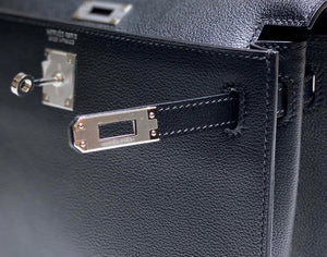 Hermes Evercolor Kelly Danse II 22cm Leather Crossbody Bag H20371 Black Silver - Default Title - View 8
