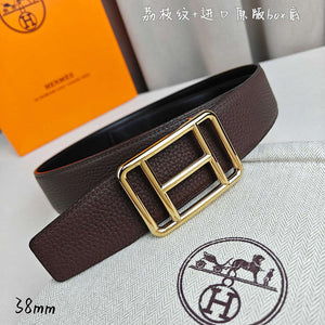 Hermes H066050CP2K H au Carre belt buckle & Reversible leather strap 38 mm H88006 - '--Please Select-- / Gold - View 5