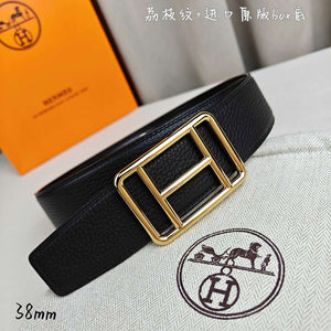 Hermes H066050CP2K H au Carre belt buckle & Reversible leather strap 38 mm H88007 - Gold / '--Please Select-- - View 5
