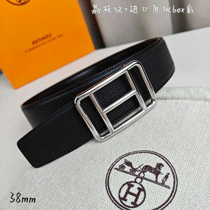 Hermes H066050CP2K H au Carre belt buckle & Reversible leather strap 38 mm H88007 - Gold / '--Please Select-- - View 6