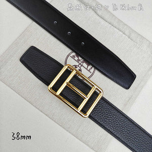 Hermes H066050CP2K H au Carre belt buckle & Reversible leather strap 38 mm H88007 - Gold / '--Please Select-- - View 7