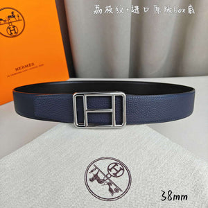 Hermes H066050CP2K H au Carre belt buckle & Reversible leather strap 38 mm H88010 - Gold / '--Please Select-- - View 2