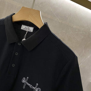 Hermes H072325 H Embroidered Buttoned Polo Shirt H55323 - M - View 4