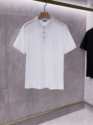 Hermes H072325 H Embroidered Buttoned Polo Shirt H55327 - M - View 1