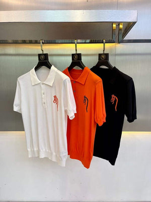Hermes H072325 H Embroidered Buttoned Polo Shirt H55338 - M - View 4