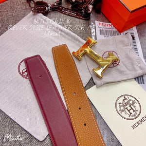 Hermes H074562CUZ3 Constance belt buckle & Reversible leather strap 38 mm H990039 - Gold / '--Please Select-- - View 3