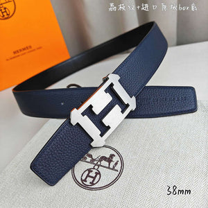 Hermes H077971CAVG085 H belt buckle & Reversible leather strap 38 mm H88024 - Gold / '--Please Select-- - View 4