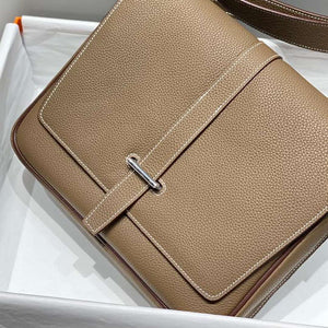 Hermes H082119CK89 Men Steve light junior messenger bag Elephant Gray - Default Title - View 1