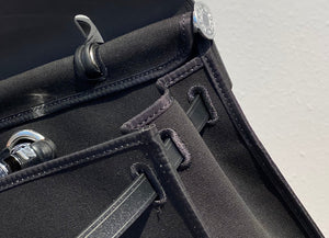 Hermes H082835CKAC Herbag Zip 31 Bag in Black Hunter Leather and Canvas H60028 - Default Title - View 5