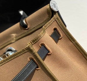 Hermes H082835CKAC Herbag Zip 31 Bag in Black Hunter Leather and Canvas H60031 - Default Title - View 5