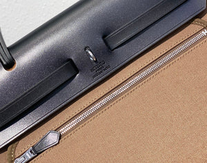 Hermes H082835CKAC Herbag Zip 31 Bag in Black Hunter Leather and Canvas H60031 - Default Title - View 6