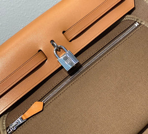 Hermes H082835CKAC Herbag Zip 31 Bag in Black Hunter Leather and Canvas H60036 - Default Title - View 5