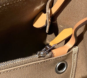 Hermes H082835CKAC Herbag Zip 31 Bag in Black Hunter Leather and Canvas H60036 - Default Title - View 8