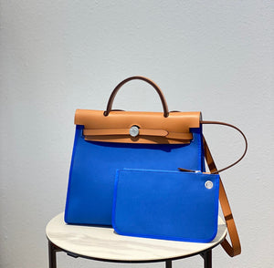 Hermes H082835CKAC Herbag Zip 31 Bag in Black Hunter Leather and Canvas H60040 - Default Title - View 3