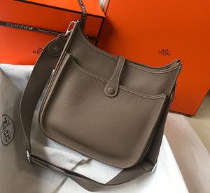 Hermes H083435 Evelyne III 29 Shoulder Bag Silver Hardware Dark Gray - Default Title - View 2