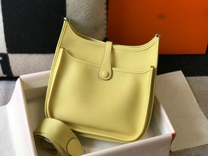 Hermes H083435 Evelyne III 29 Shoulder Bag Silver Hardware Lemon Yellow - Default Title - View 5