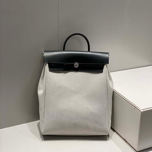 Hermes H084076CKAD A Dos Zip Retourne Herbag Backpack Toile Vache Hunter Ebene H60066 - Default Title - View 4
