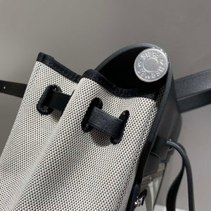 Hermes H084076CKAD A Dos Zip Retourne Herbag Backpack Toile Vache Hunter Ebene H60066 - Default Title - View 9