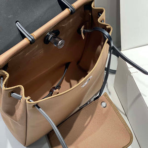 Hermes H084076CKAD A Dos Zip Retourne Herbag Backpack Toile Vache Hunter Ebene H60067 - Default Title - View 9