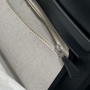 Hermes H084076CKAD Herbag Zip 31 Bag in Black Hunter Leather and Canvas H60058 - Default Title - View 10