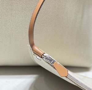 Hermes H084076CKAD Herbag Zip 31 Bag in Brown Hunter Leather and Canvas H60050 - Default Title - View 4