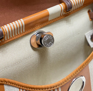 Hermes H084076CKAD Herbag Zip 31 Bag in Brown Hunter Leather and Canvas H60051 - Default Title - View 6