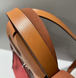 Hermes H084076CKAD Herbag Zip 31 Bag in Brown Hunter Leather and Canvas H60054 - Default Title - View 7