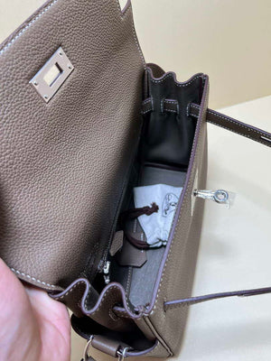 Hermes H084109CK25 Kelly Messager Shoulder Togo 25 bags Elephant Gray Silver - Default Title - View 8