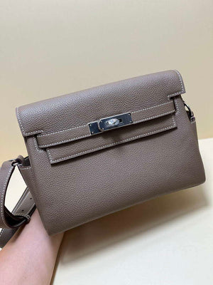 Hermes H084109CK25 Kelly Messager Shoulder Togo 25 bags Elephant Gray Silver - Default Title - View 9