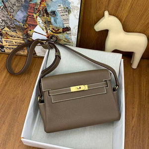 Hermes H084109CK25 Kelly Messager Shoulder Togo 25 bags Elephant Gray Gold - Default Title - View 3