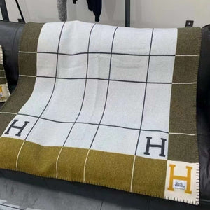 Hermes H102668 Avalon Rocabar Cashmere Blanket 299238 - Default Title - View 1
