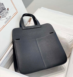 Hermes halzan 25 clemence stamp B Black Silver H98801 - Default Title - View 4
