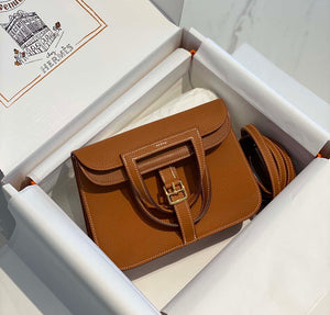 Hermes halzan 25 clemence stamp B Gold H98806 - Default Title - View 1